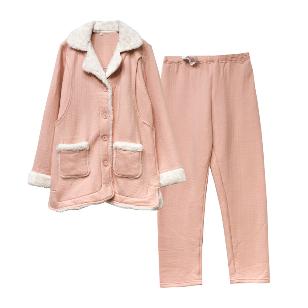 孕妇秋冬夹棉款空气棉月子服11睡衣 诺初宠爱哺乳衣/月子服