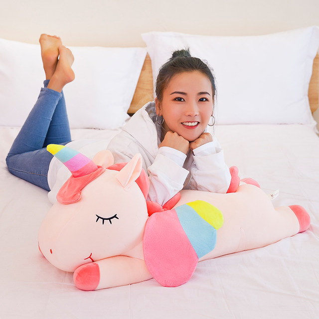 Unicorn pillow plush toy down cotton pillow