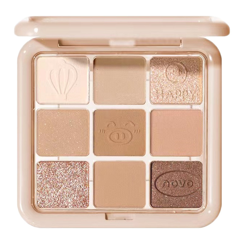 novo九色眼影盘ins超过平价学生款闪粉珠光哑光大地色裸妆初学者,淘宝优惠券,粉丝福利购,淘宝优惠卷