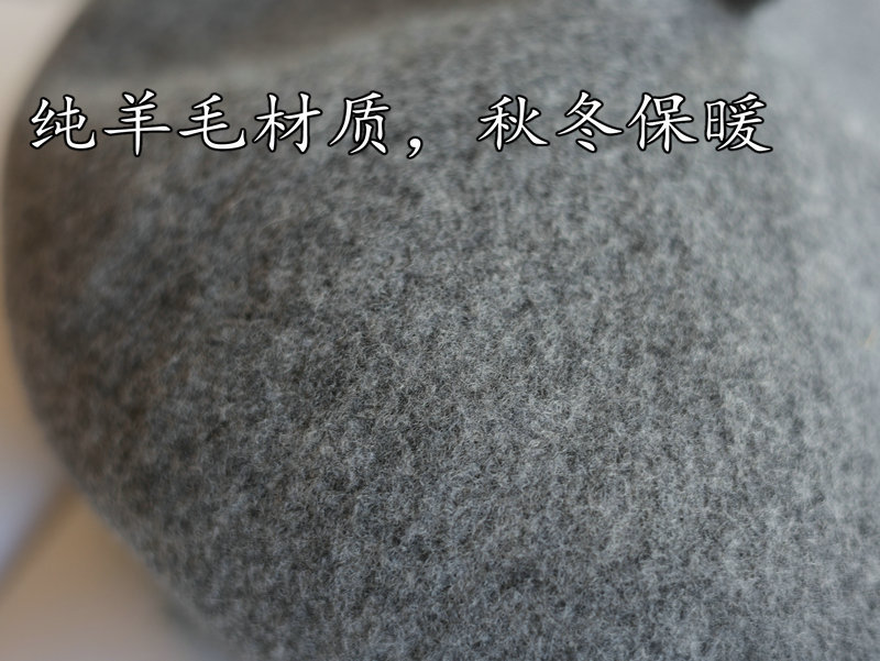 帽范 韩系小卷边文艺纯羊毛呢贝雷帽秋冬百搭时尚画家帽女显脸小 - 图2