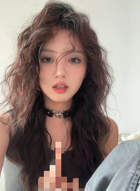 锁骨链女环扣黑色皮项圈独特