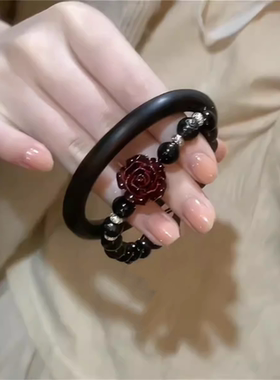 新中式复古玫瑰天然紫檀手链