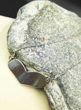 新光心形钛钢短款锁骨链包邮