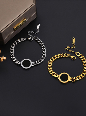 新款欧美街拍嘻哈潮流粗链条圆形