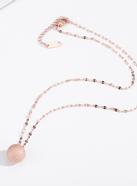 新款钛钢磨砂项链女65