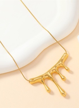 钛钢水滴项链女轻奢44