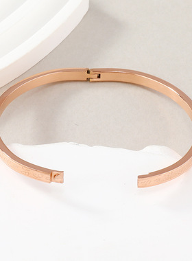 跨境新款不锈钢心心相印情侣手镯