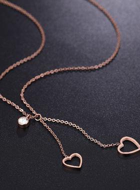 韩版爱心流苏锁骨链14