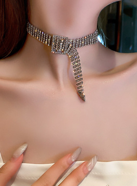 欧美时尚夸张潮流嘻哈皮带扣项链短款颈链choker个性设计感项饰女