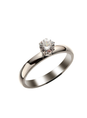 简约不锈钢钻石情侣戒指