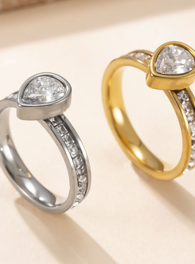 韩式简约情侣不锈钢戒指