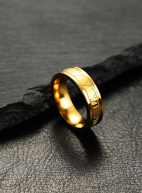 跨境热销欧美风6mm罗马字钛钢