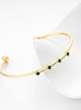 欧美个性新款金色手链 个性时尚眼睛点钻4条套装手链开口手镯手饰