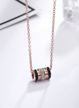 创意钛钢项链女款玫瑰金