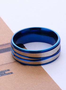 新款钛钢拉沙戒指男46