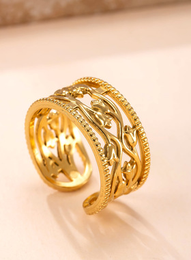 跨境新款镂空十字架开口戒指