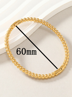 欧美热卖钛钢圆珠手环