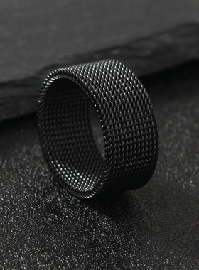 跨境爆款不锈钢可变形网格戒指