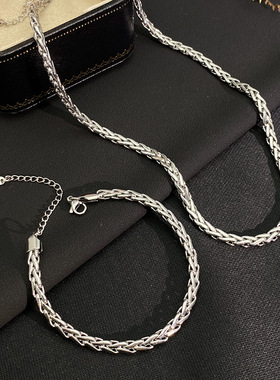 可水洗保色龙骨链条简约素链小众