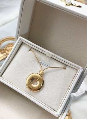 钛钢福字平安扣项链35