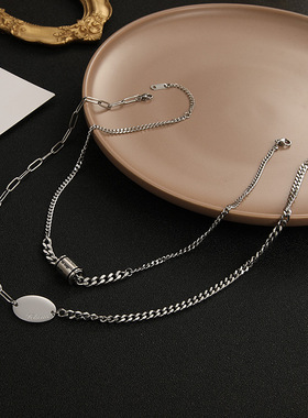 新款双层钛钢项链女13