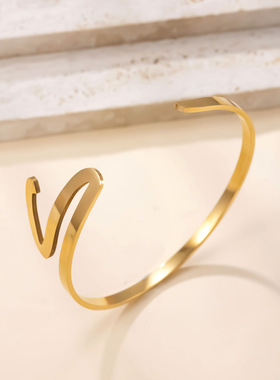 跨境专供蛇形光面不锈钢手镯