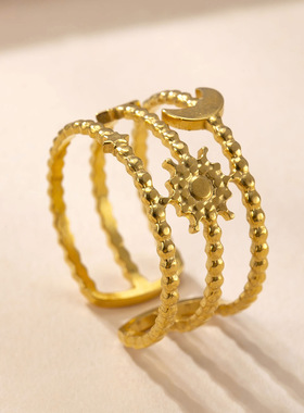 跨境热销星月开口戒34