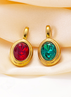 单吊坠钛钢镶钻轻奢宫廷风