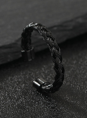 跨境新款麻花素圈钛钢戒指