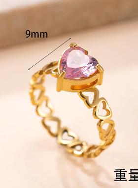 跨境爆款镶钻爱心食指戒