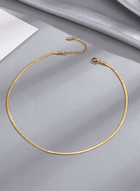 新款经典蛇骨链项链女士简约锁