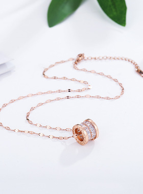 新款双排锆石圆环锁骨链个性时尚