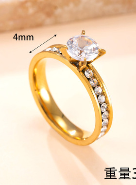 跨境爆款不锈钢四爪钻戒