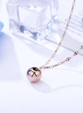 新款钛钢玫瑰金锁骨链