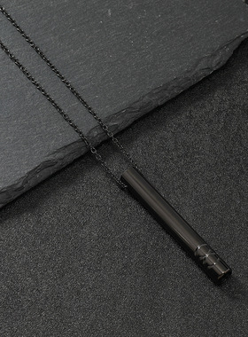 不锈钢冥想交叉线口哨项链