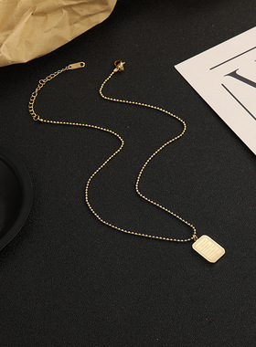 新款双面情书项链女简约锁骨链