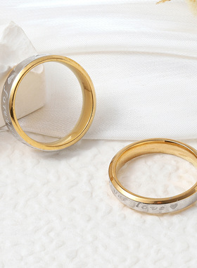 跨境钛钢情侣对戒韩国时尚