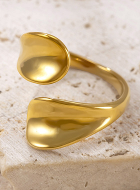 欧美不锈钢不规则交叉食指戒指