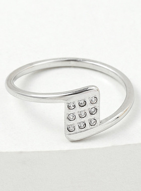 韩版钛钢微镶锆石戒指