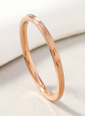 欧美风不锈钢三线素圈戒指