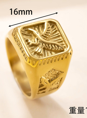 跨境热销老鹰朋克钛钢戒指