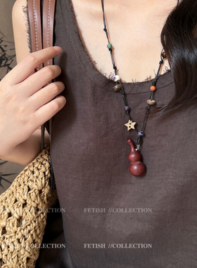 新中式葫芦酒壶毛衣链女百搭