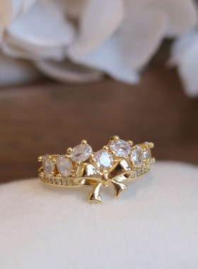 掌上明珠甜美复古蝴蝶结开口