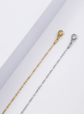 简约时尚百搭无吊坠满天星项链女18K金细锁骨链