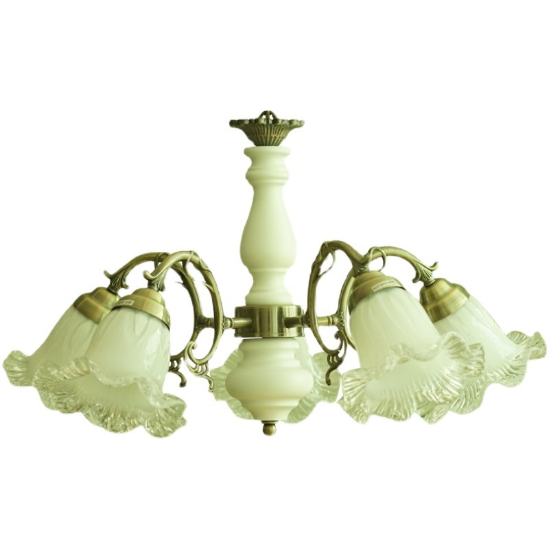 奶油风法式水晶玻璃实木欧式vintage美式复古客厅餐厅卧室吊灯,淘宝优惠券,粉丝福利购,淘宝优惠卷