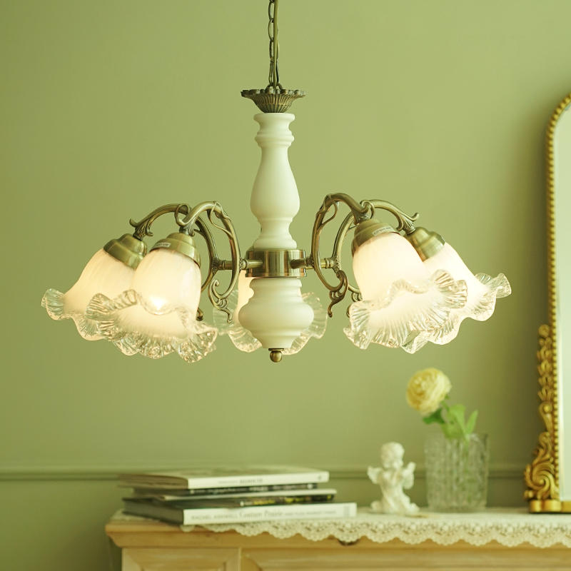 奶油风法式水晶玻璃实木欧式vintage美式复古客厅餐厅卧室吊灯,淘宝优惠券,粉丝福利购,淘宝优惠卷