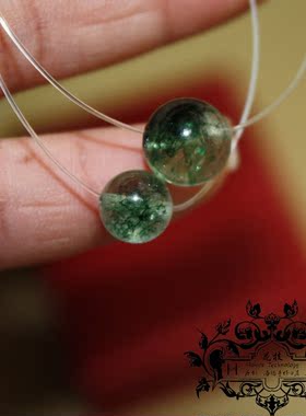 水草玛瑙隐形透明鱼线金箔锁骨链