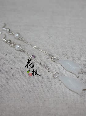 白玉兰花明星同款耳环木兰花cos