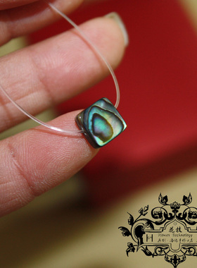 鲍鱼贝几何透明隐形炫彩颈链吊坠