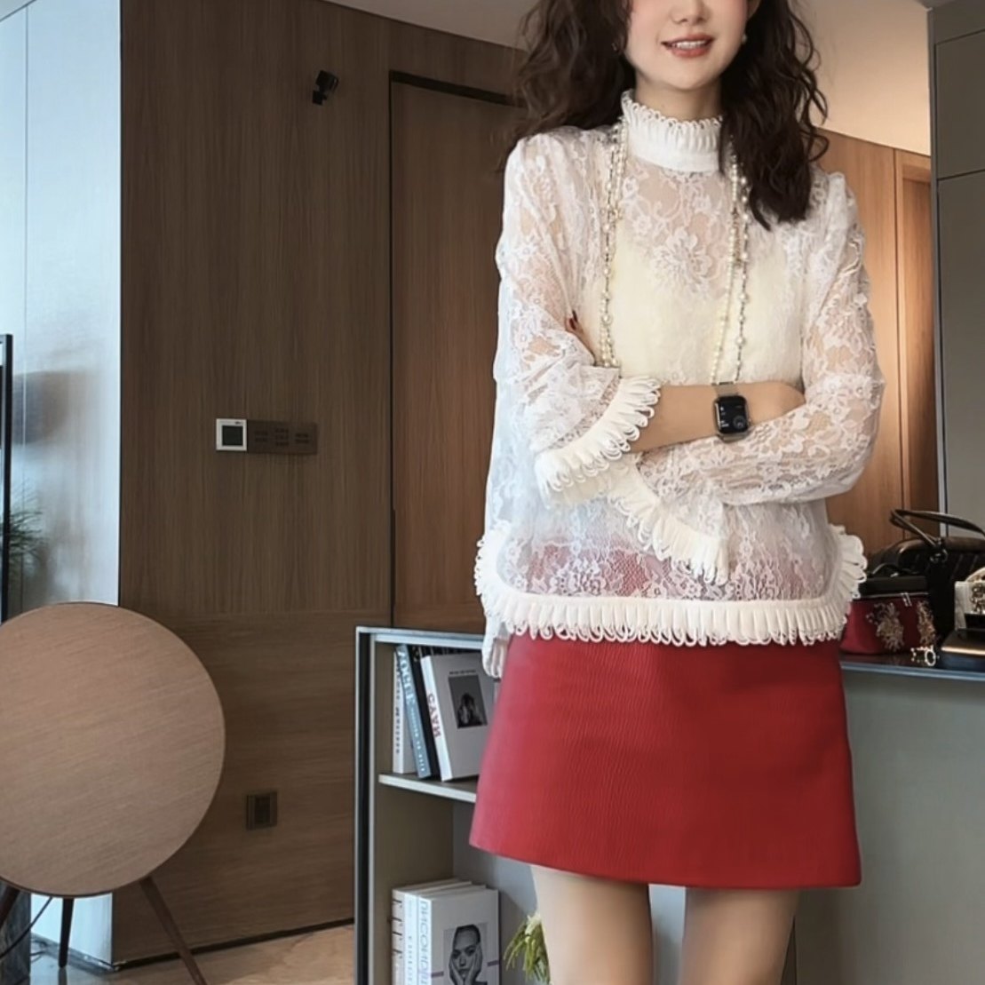 七七设计上新法式浪漫定制立领镂空蕾丝喇叭袖花边小衫2663,淘宝优惠券,粉丝福利购,淘宝优惠卷